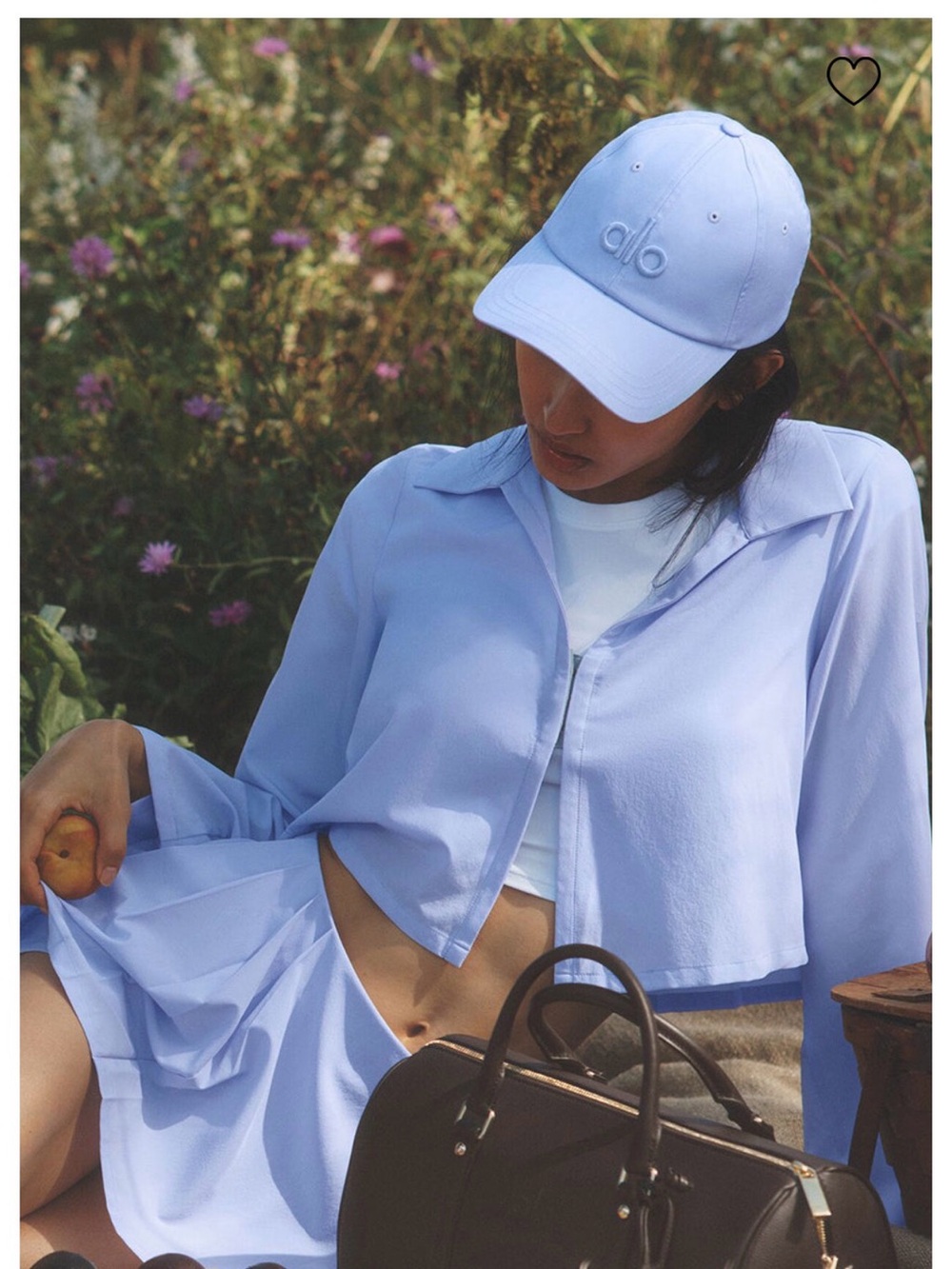 Alo Cropped unmatched Long Sleeve Shirt NWT - light Provence blue Sz S